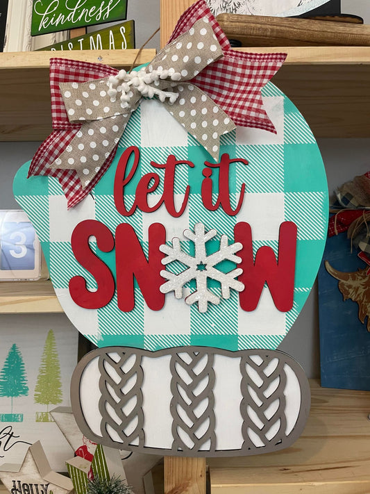 Let It Snow Mitten Door Hanger