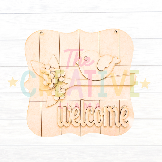 Welcome with Bird Sign