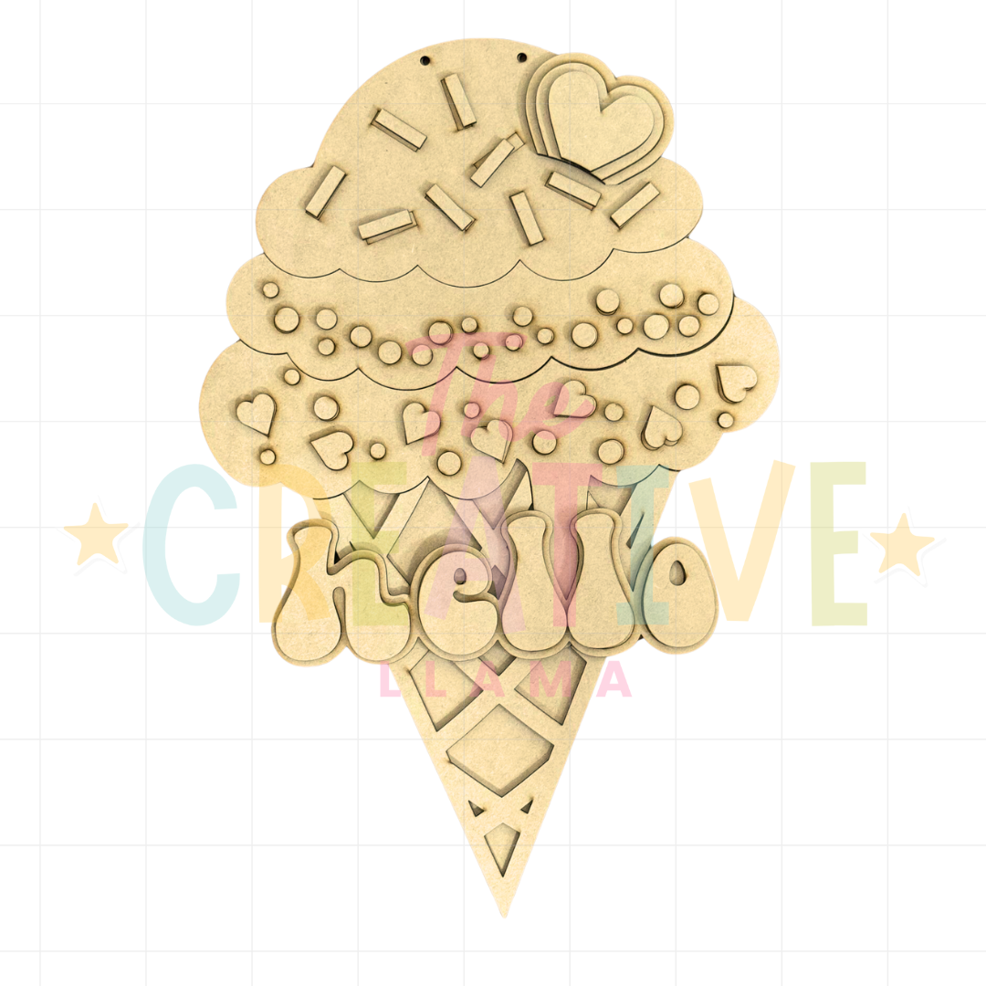 Ice Cream Cone Door Hanger