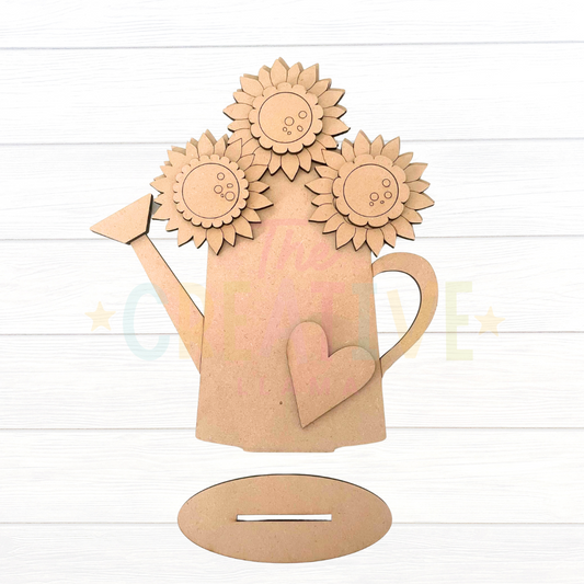 Sunflower Standing Watering Can
