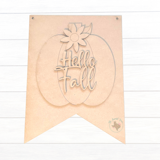 Hello Fall Pumpkin Banner